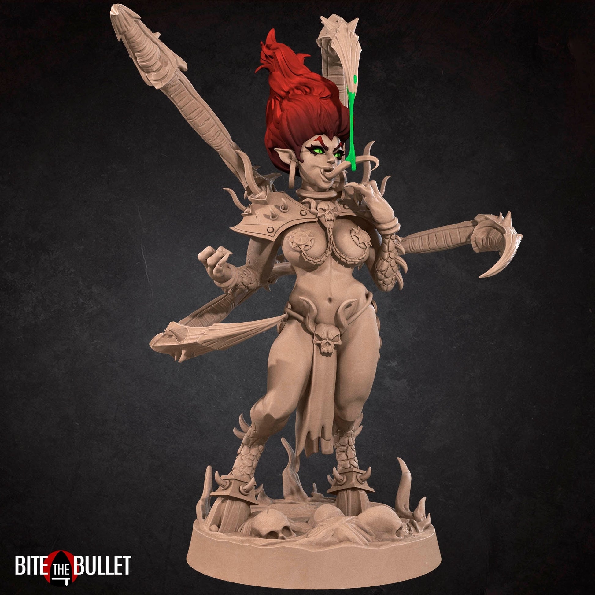 Female Demon Miniature | Tabletop RPG Miniature | Bite the Bullet | Roleplaying 3D Printed Fantasy Mini - 3DPrintDen