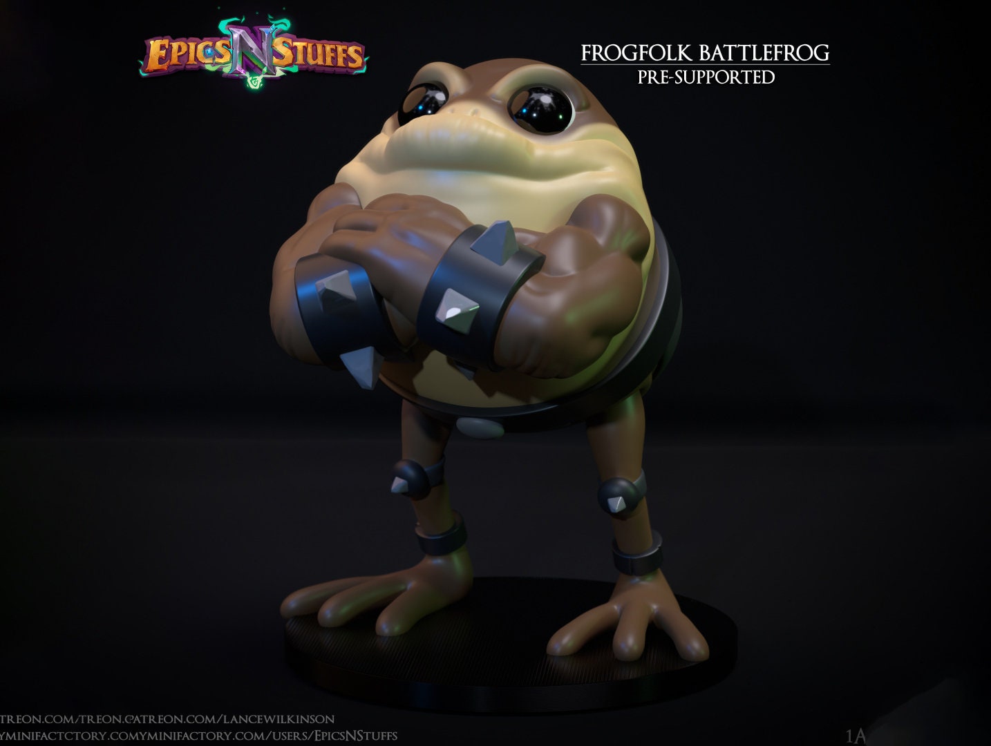 Battle Toad Miniature | Tabletop RPG Miniature | Epic 'N' Stuff | Roleplaying 3D Printed Fantasy Mini - 3DPrintDen