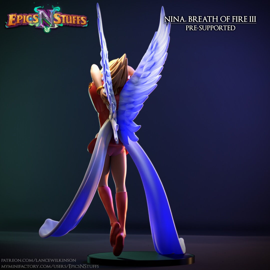 Fairy Miniature, Nina | Tabletop RPG Miniature | Epic 'N' Stuff | Roleplaying 3D Printed Fantasy Mini - 3DPrintDen