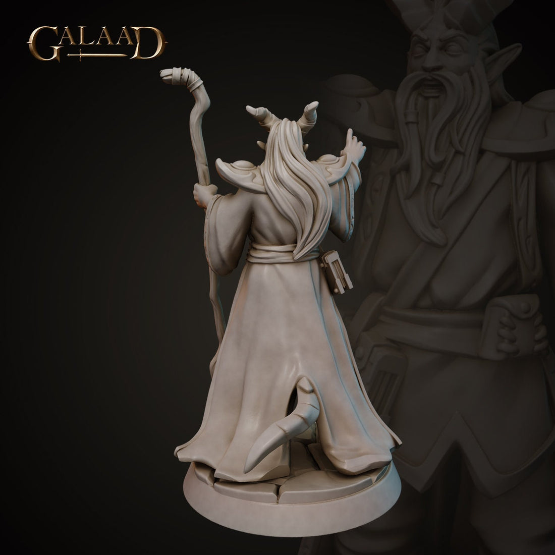 Tiefling Wizard Miniature | Tabletop RPG Miniature | Galaad Miniatures | Roleplaying 3D Printed Fantasy Mini - 3DPrintDen