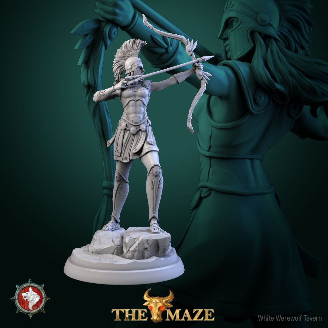 Amazon Warrior Miniature | Tabletop RPG Miniature | White Werewolf Tavern | Roleplaying 3D Printed Fantasy Mini - 3DPrintDen