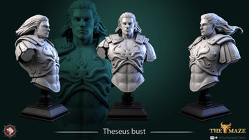 Warrior Theseus Bust | Tabletop RPG Miniature | White Werewolf Tavern | Roleplaying 3D Printed Fantasy Mini - 3DPrintDen