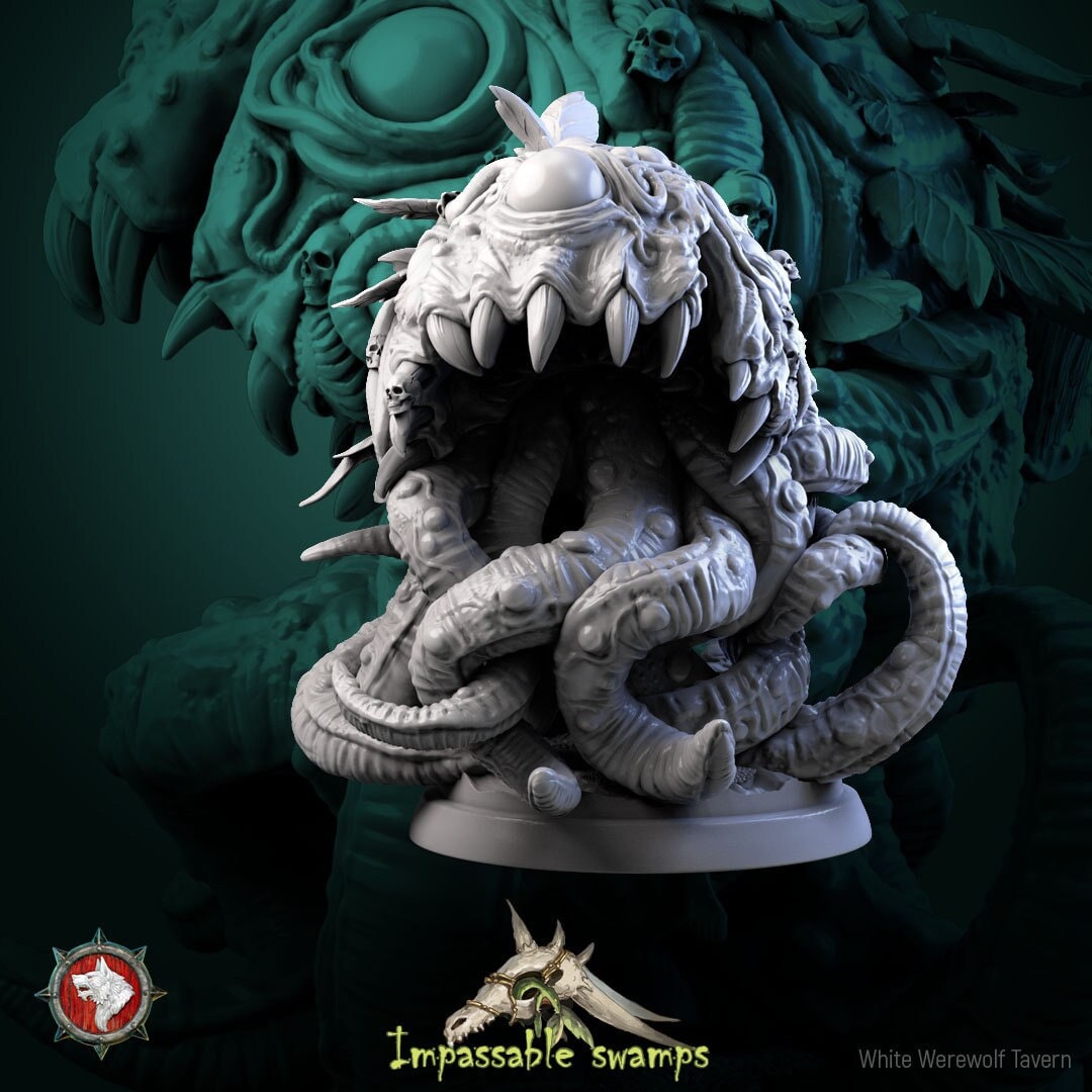 Swamp Monster Miniature | Tabletop RPG Miniature | White Werewolf Tavern | Roleplaying 3D Printed Fantasy Mini - 3DPrintDen