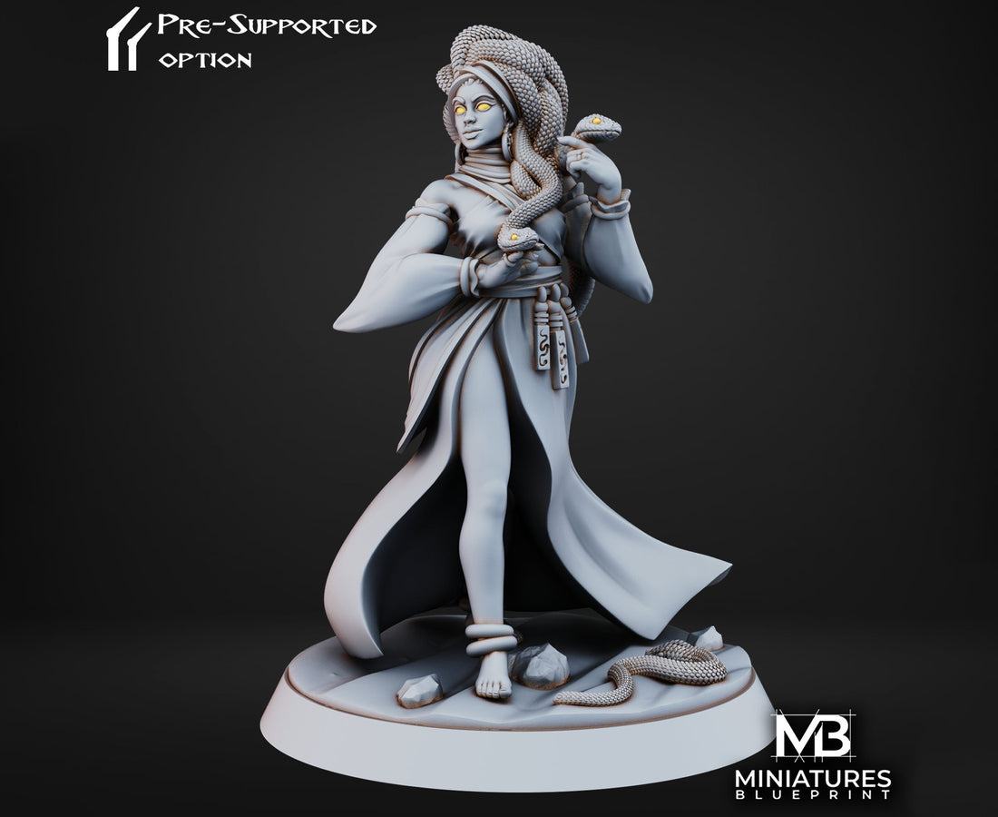 Medusa Miniature | Tabletop RPG Miniature | Miniatures Blueprint | Roleplaying 3D Printed Fantasy Mini - 3DPrintDen