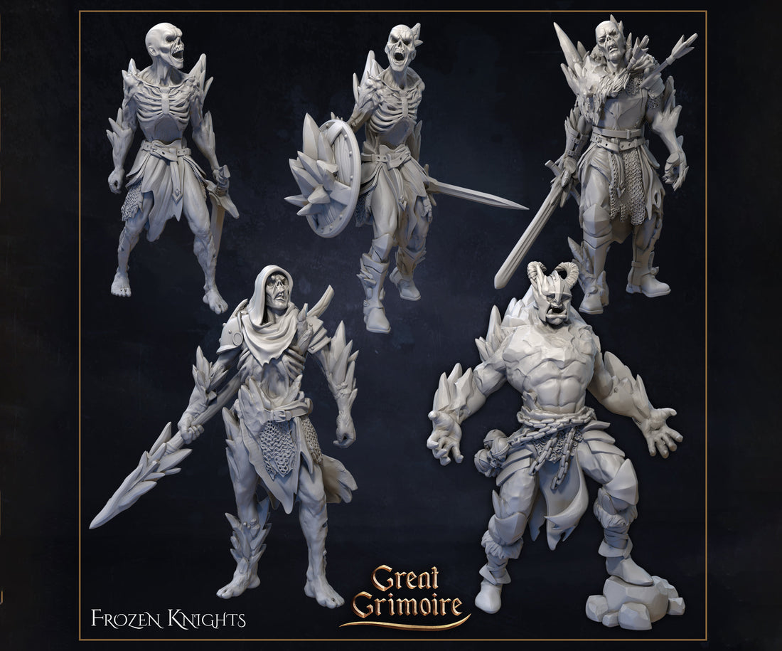 Frozen Undead Miniature | Tabletop RPG Miniature | Great Grimoire | Roleplaying 3D Printed Fantasy Mini - 3DPrintDen