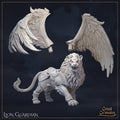 Lion Guardian Miniature | Tabletop RPG Miniature | Great Grimoire | Roleplaying 3D Printed Fantasy Mini - 3DPrintDen