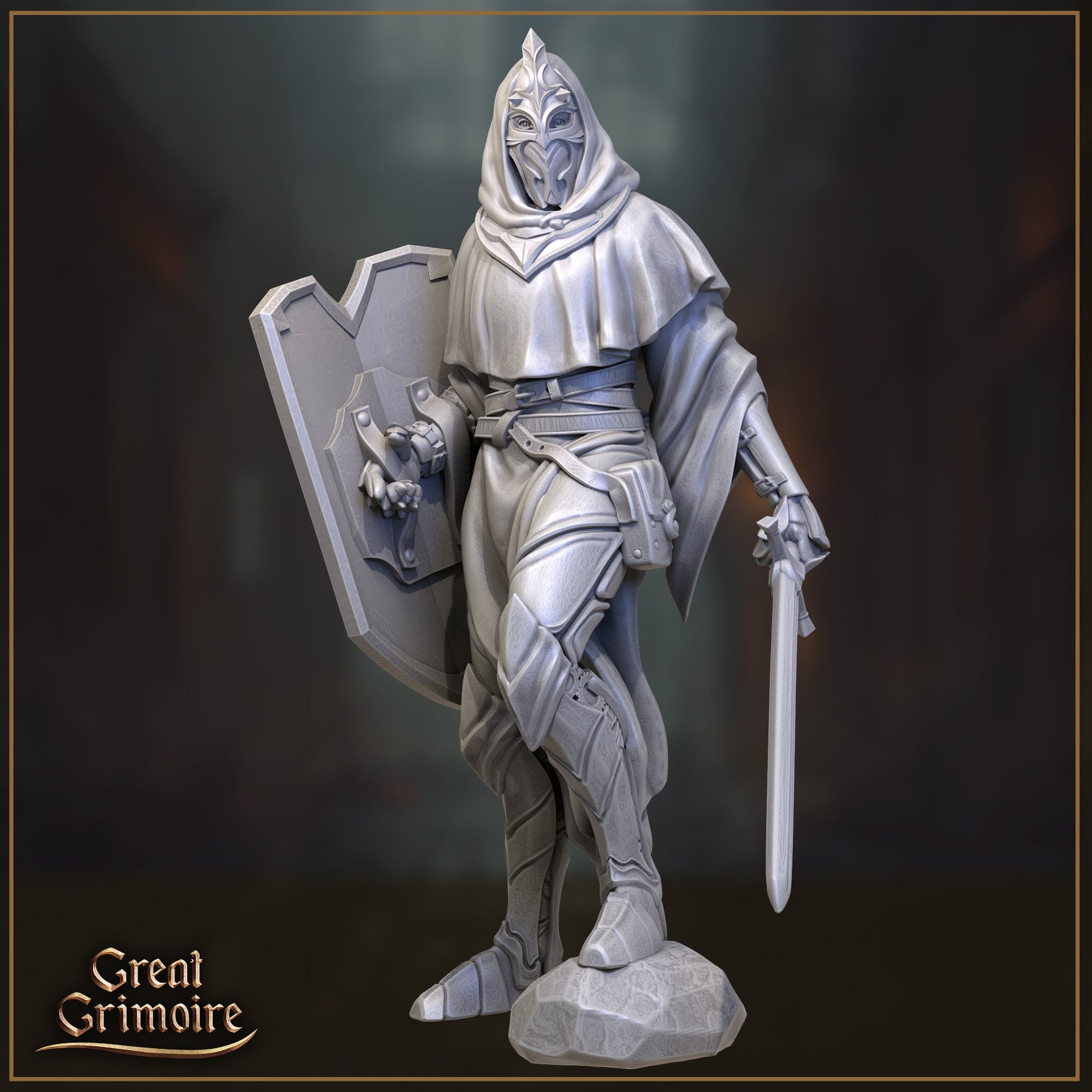 Guard Miniature | Tabletop RPG Miniature | Great Grimoire | Roleplaying 3D Printed Fantasy Mini - 3DPrintDen