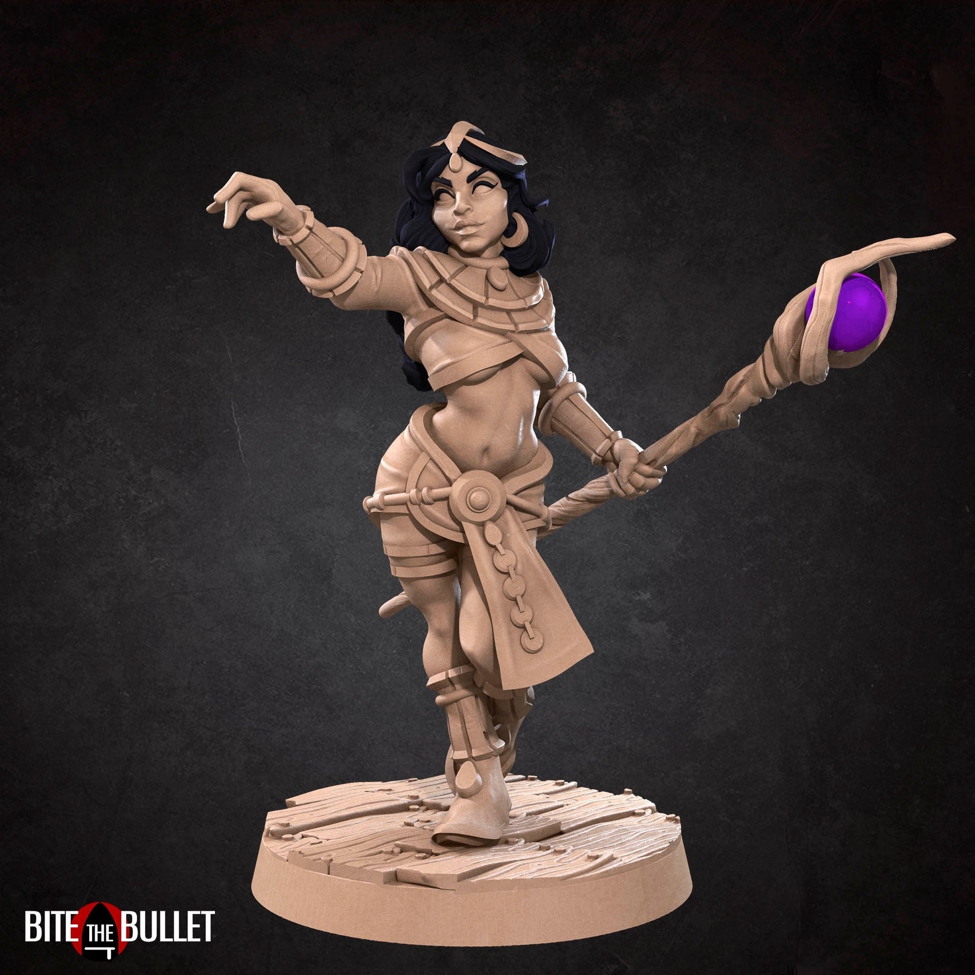 Female Sorcerer Miniature | Tabletop RPG Miniature | Bite the Bullet | Roleplaying 3D Printed Fantasy Mini - 3DPrintDen