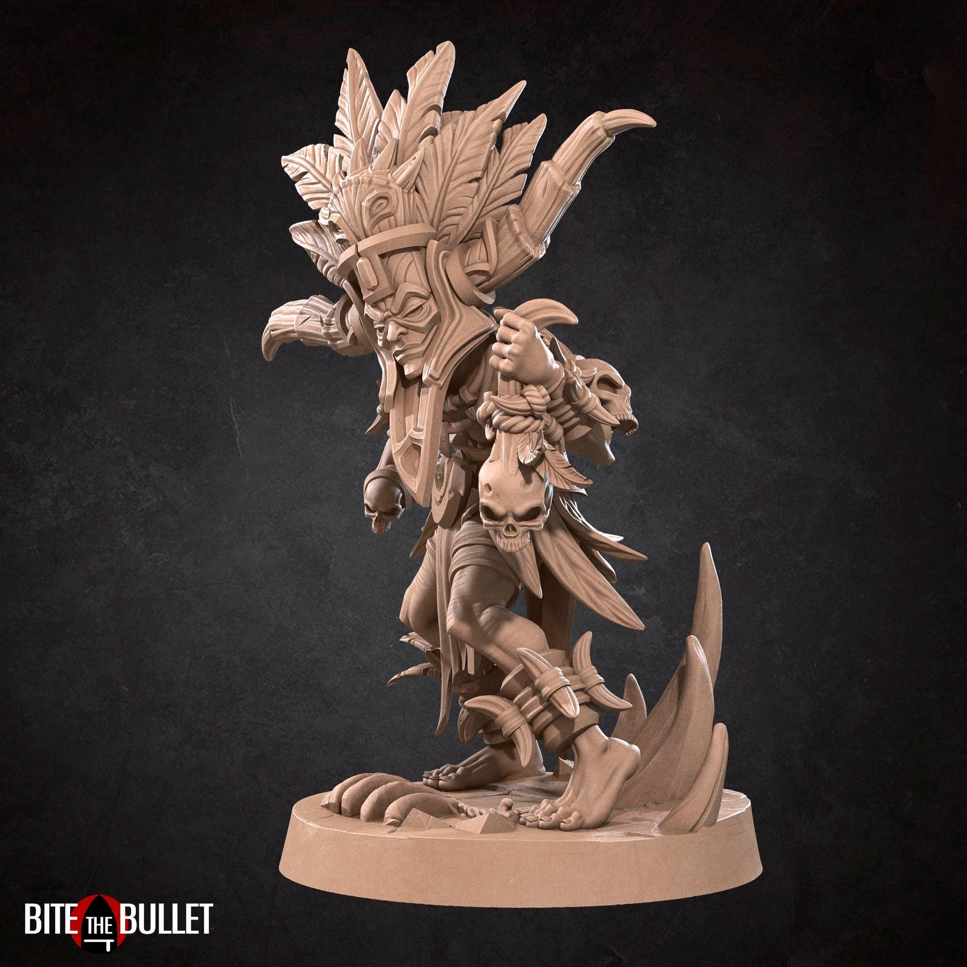 Witch Doctor Miniature | Tabletop RPG Miniature | Bite the Bullet | Roleplaying 3D Printed Fantasy Mini - 3DPrintDen