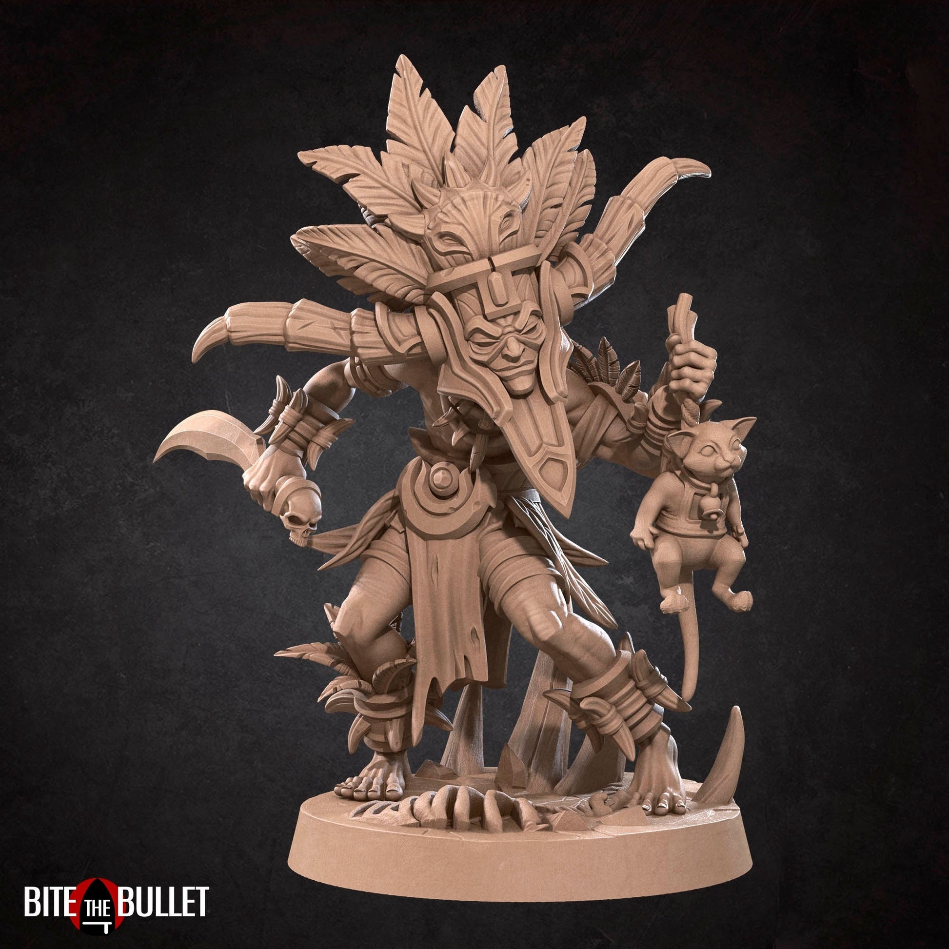 Witch Doctor Miniature | Tabletop RPG Miniature | Bite the Bullet | Roleplaying 3D Printed Fantasy Mini - 3DPrintDen