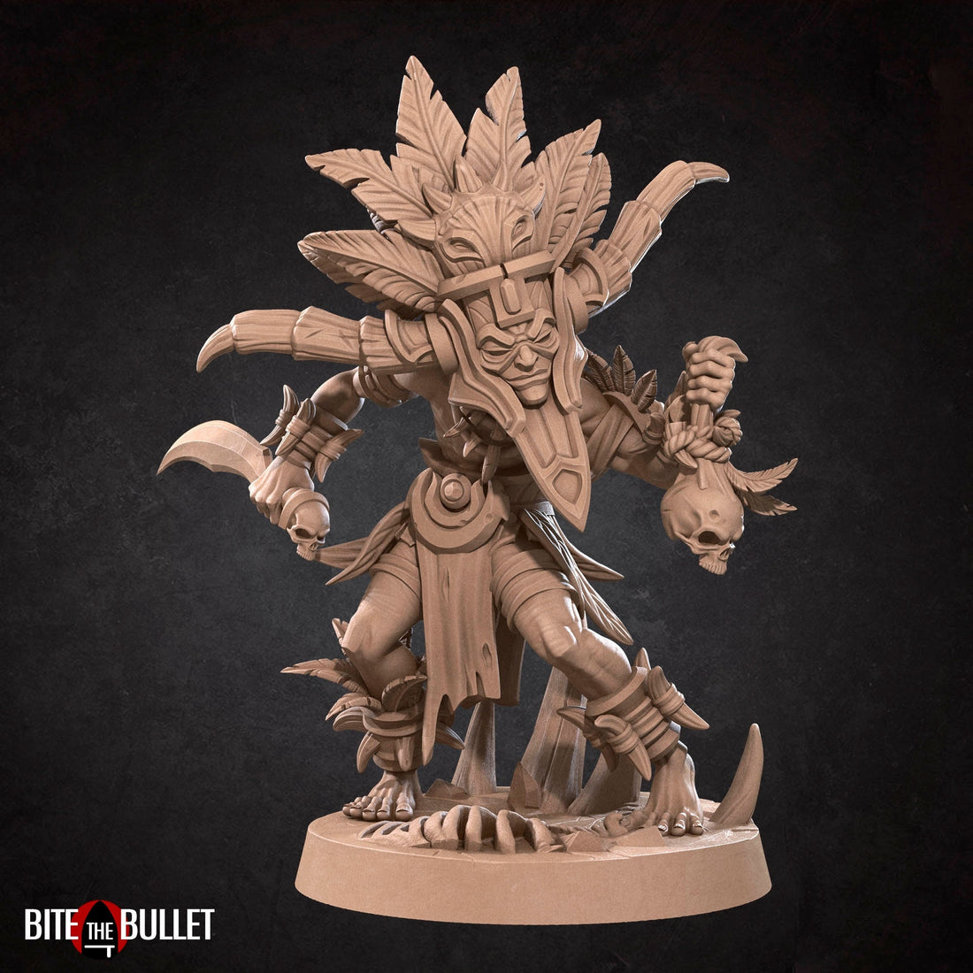 Witch Doctor Miniature | Tabletop RPG Miniature | Bite the Bullet | Roleplaying 3D Printed Fantasy Mini - 3DPrintDen