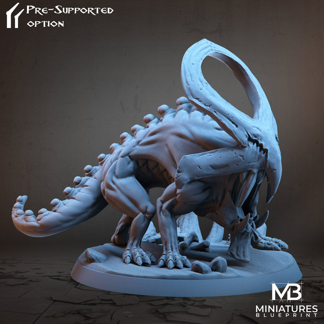 Demon Dog Miniature | Tabletop RPG Miniature | Miniatures Blueprint | Roleplaying 3D Printed Fantasy Mini - 3DPrintDen