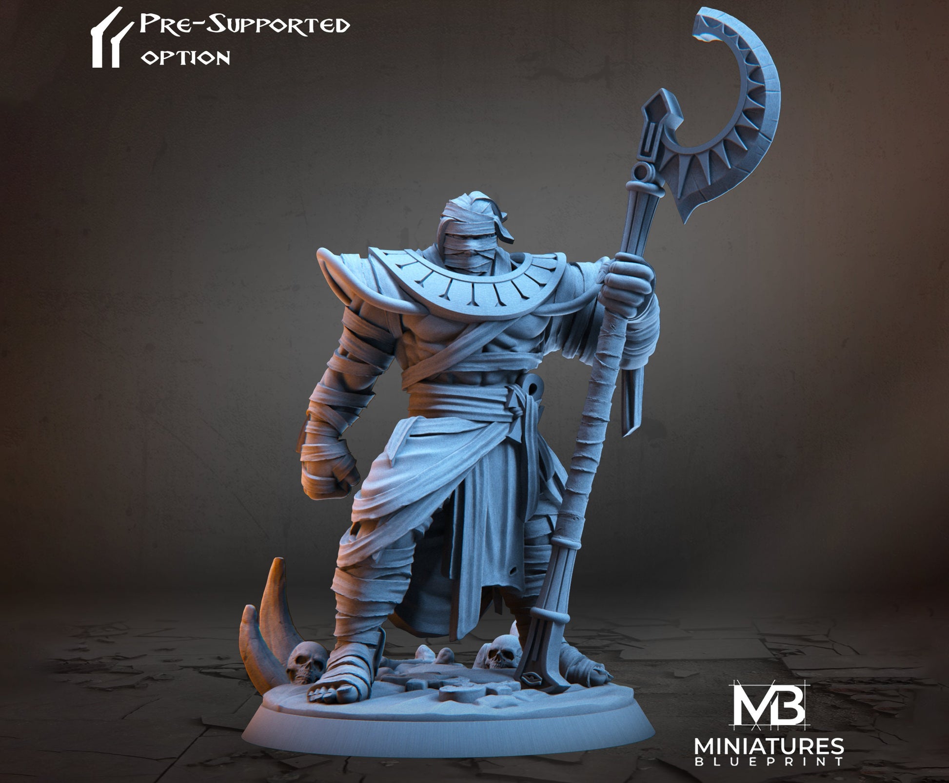 Mummy Guardian Miniature | Tabletop RPG Miniature | Miniatures Blueprint | Roleplaying 3D Printed Fantasy Mini - 3DPrintDen