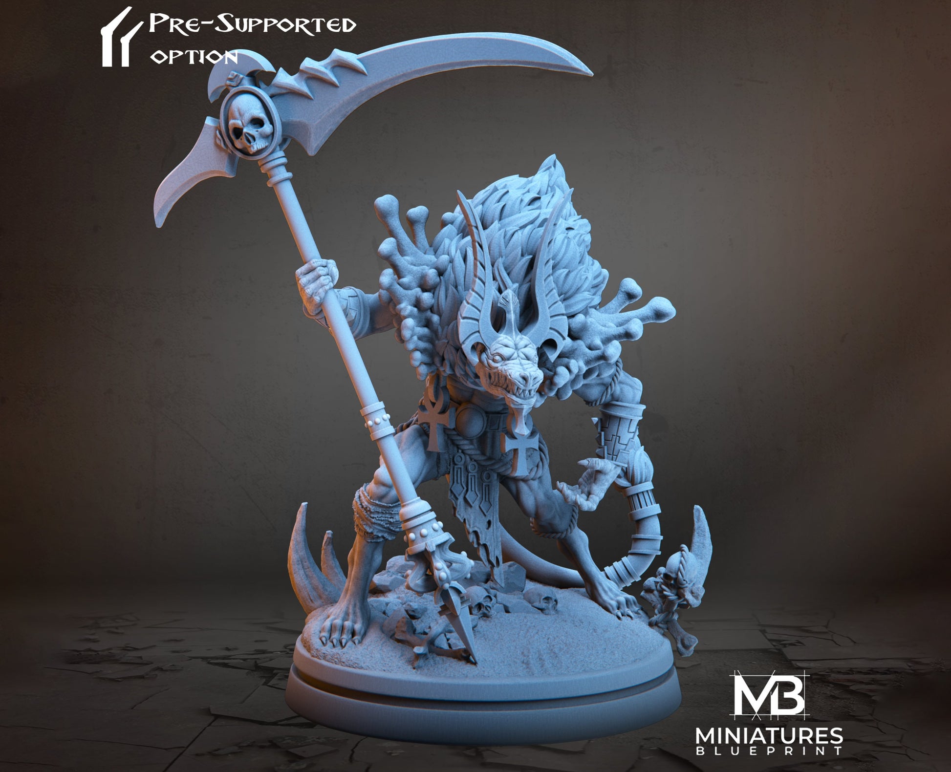 Anubis Miniature | Tabletop RPG Miniature | Miniatures Blueprint | Roleplaying 3D Printed Fantasy Mini - 3DPrintDen