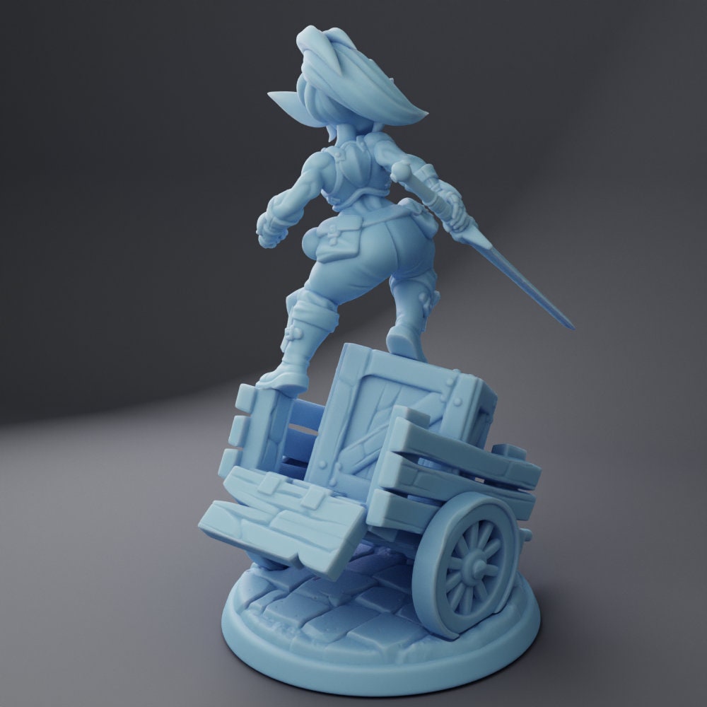 Female Goblin Fighter Miniature, Blix | Twin Goddess Miniatures | Tabletop RPG Miniature | Roleplaying 3D Printed Fantasy Mini - 3DPrintDen