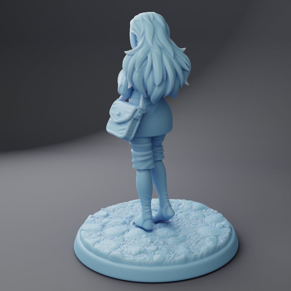 Female Messenger Miniature, Phoebe | Twin Goddess Miniatures | Tabletop RPG Miniature | Roleplaying 3D Printed Fantasy Mini - 3DPrintDen