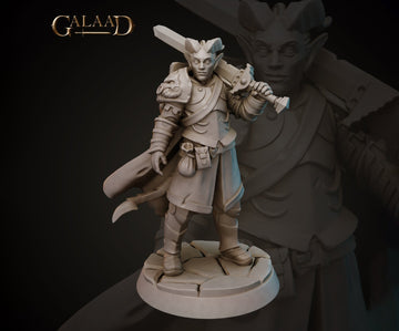 Tiefling Knight Miniature | Tabletop RPG Miniature | Galaad Miniatures | Roleplaying 3D Printed Fantasy Mini - 3DPrintDen