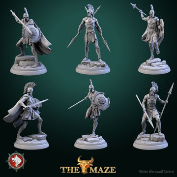 Greek Warrior Miniature | Tabletop RPG Miniature | White Werewolf Tavern | Roleplaying 3D Printed Fantasy Mini - 3DPrintDen