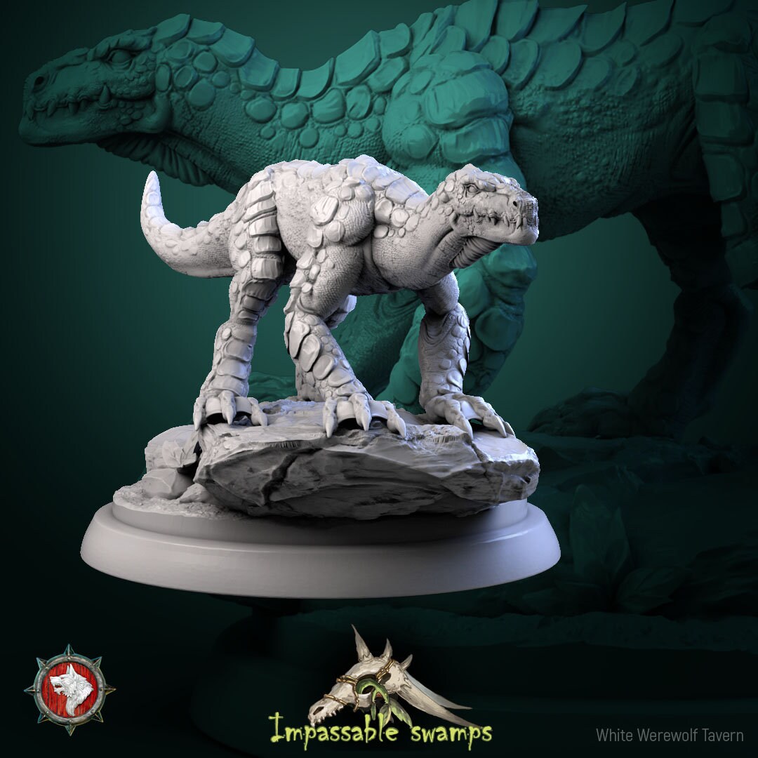 Lizard Miniature | Tabletop RPG Miniature | White Werewolf Tavern | Roleplaying 3D Printed Fantasy Mini - 3DPrintDen