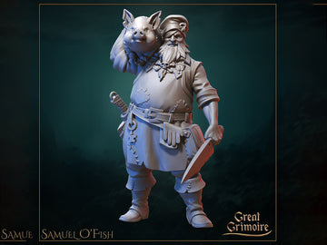 Pirate Cook Miniature, Samuel | Tabletop RPG Miniature | Great Grimoire | Roleplaying 3D Printed Fantasy Mini - 3DPrintDen