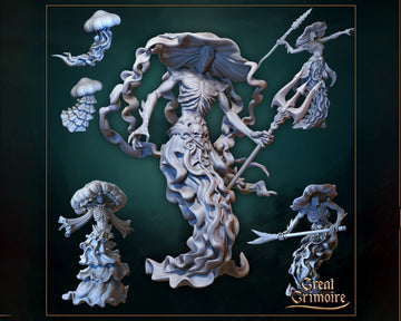 Jellyfish Guardian Miniature | Tabletop RPG Miniature | Great Grimoire | Roleplaying 3D Printed Fantasy Mini - 3DPrintDen