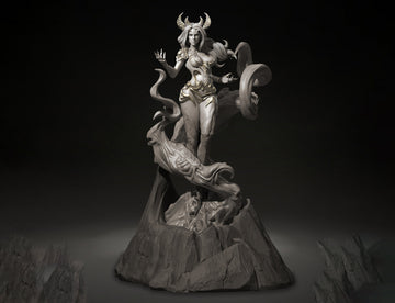 Female Demon Miniature, Lazabel | Tabletop RPG Miniature | Dungeons and Maidens | Roleplaying 3D Printed Fantasy Mini - 3DPrintDen