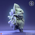 Chinchilla Florist Lady Miniature | Tabletop RPG Miniature | Pepunki Creatures | Roleplaying 3D Printed Fantasy Mini - 3DPrintDen