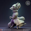 Italian Greyhound Lady Miniature | Tabletop RPG Miniature | Pepunki Creatures | Roleplaying 3D Printed Fantasy Mini - 3DPrintDen