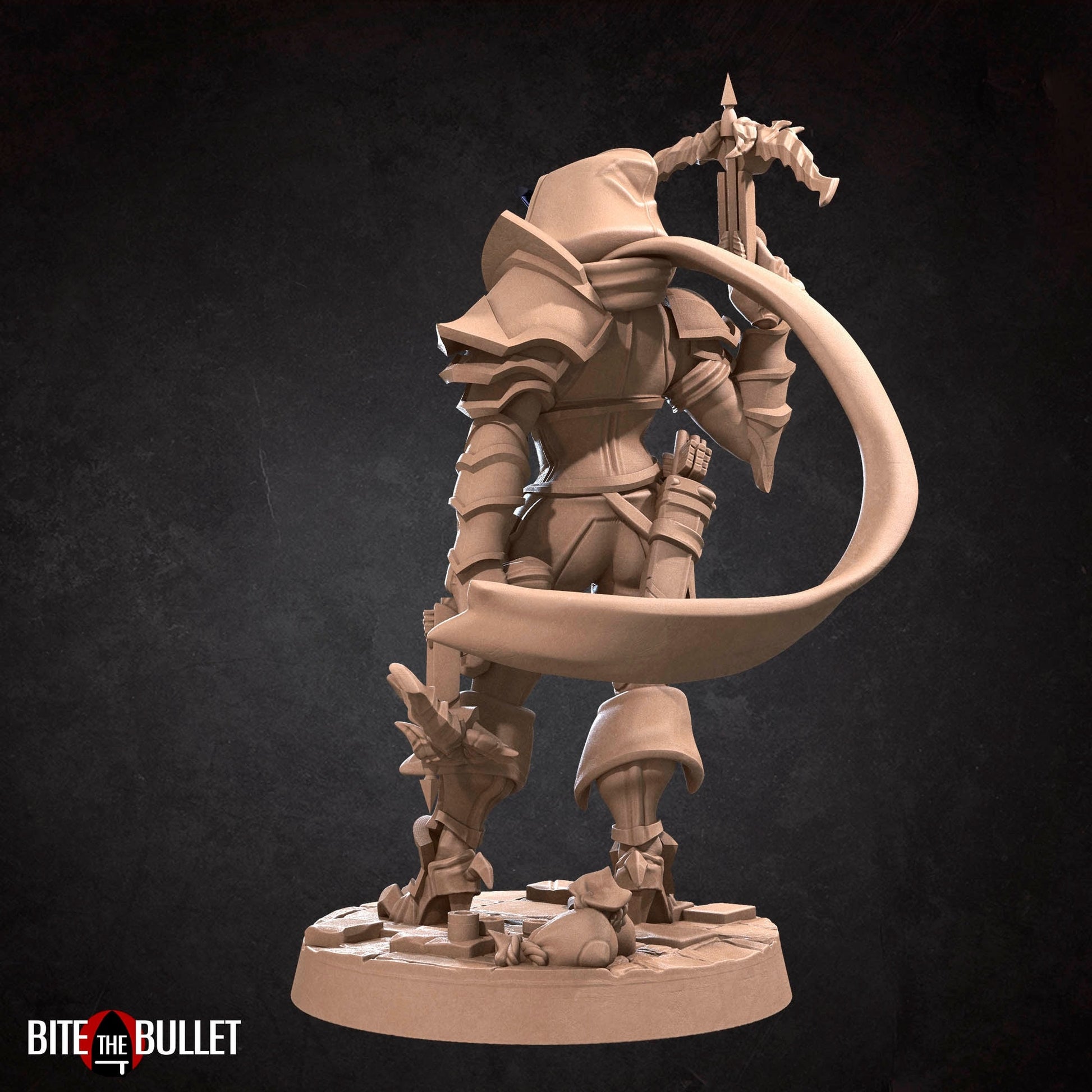 Female Demon Hunter Miniature | Tabletop RPG Miniature | Bite the Bullet | Roleplaying 3D Printed Fantasy Mini - 3DPrintDen