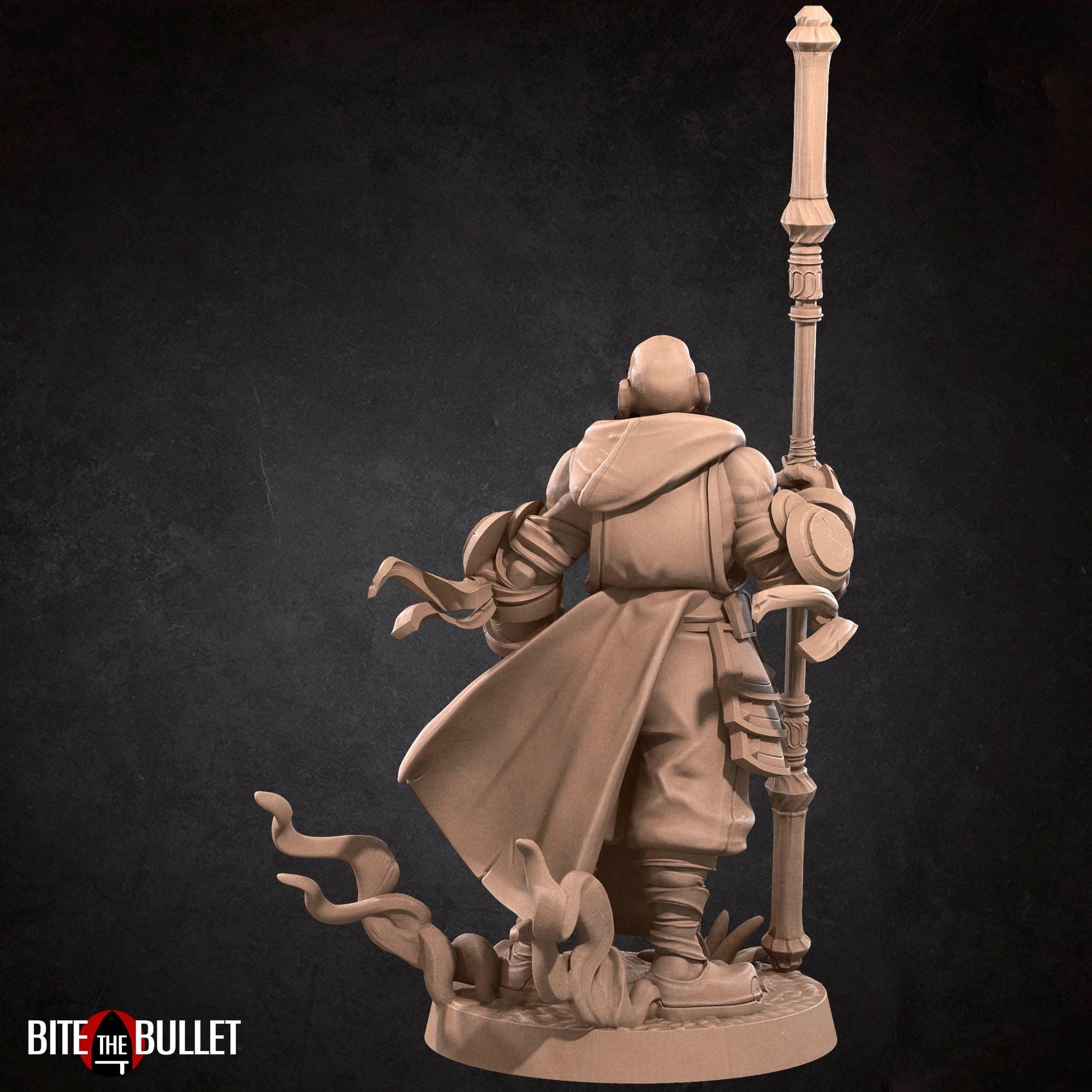 Monk Miniature | Tabletop RPG Miniature | Bite the Bullet | Roleplaying 3D Printed Fantasy Mini - 3DPrintDen