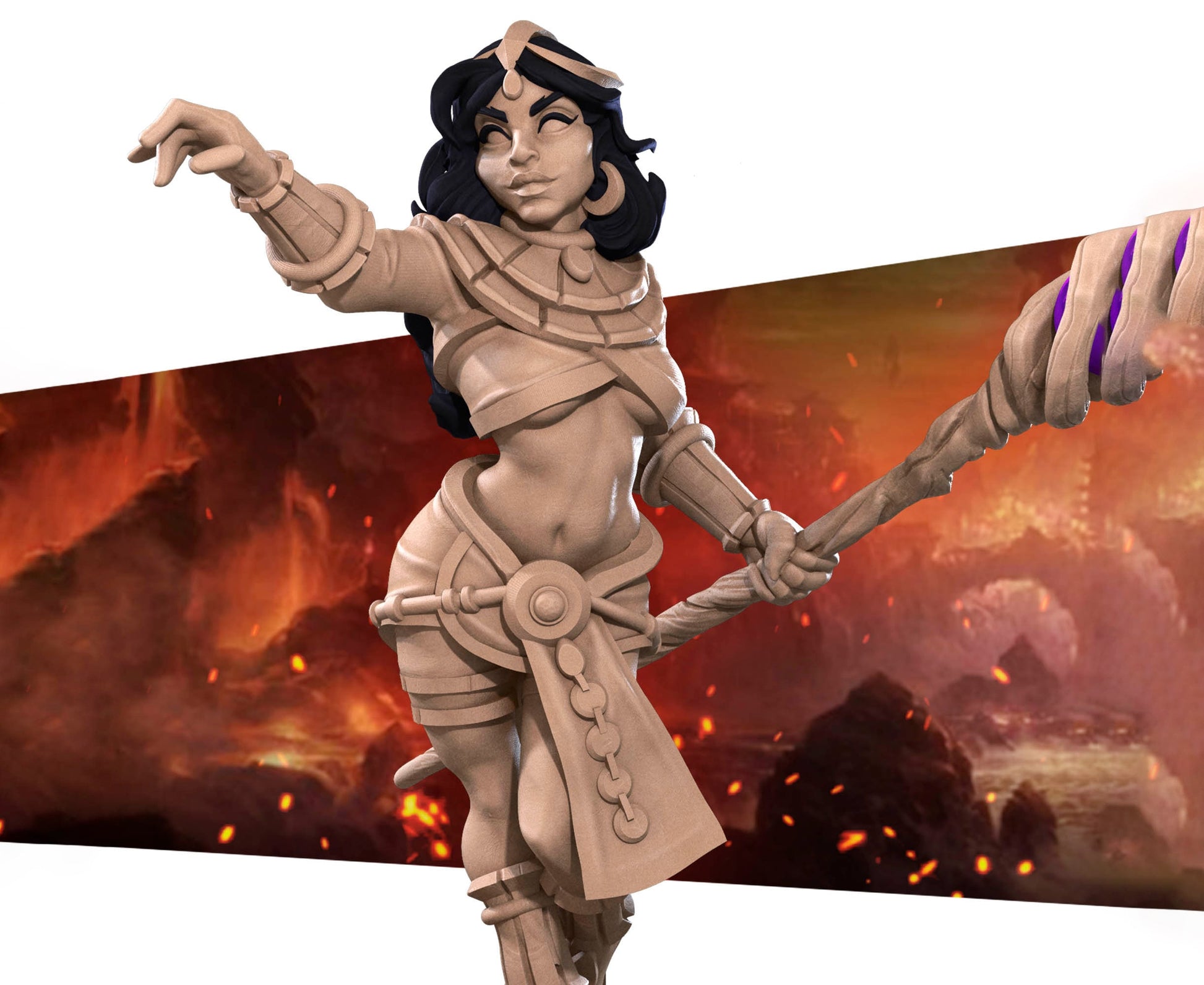 Female Sorcerer Miniature | Tabletop RPG Miniature | Bite the Bullet | Roleplaying 3D Printed Fantasy Mini - 3DPrintDen