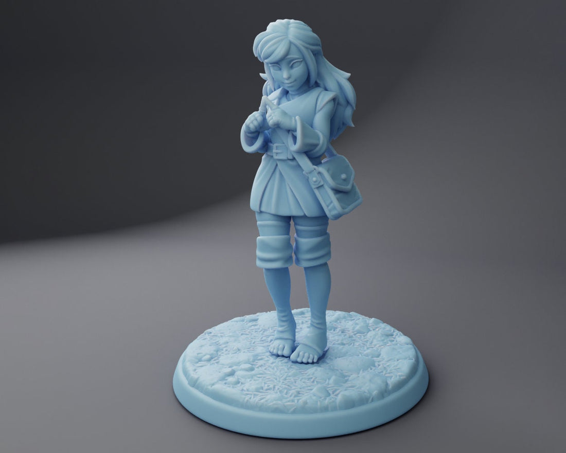 Female Messenger Miniature, Phoebe | Twin Goddess Miniatures | Tabletop RPG Miniature | Roleplaying 3D Printed Fantasy Mini - 3DPrintDen