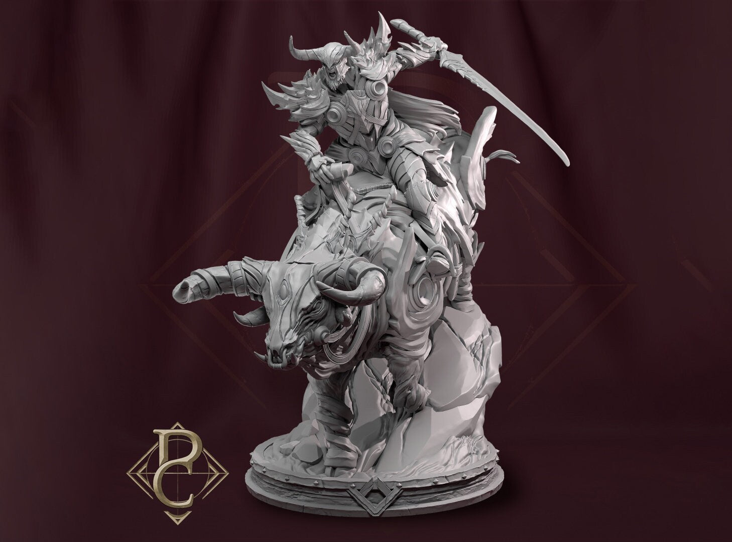 Warrior Rider Miniature, Pyrokles | Tabletop RPG Miniature | Parasite Collectibles | Roleplaying 3D Printed Fantasy Mini - 3DPrintDen