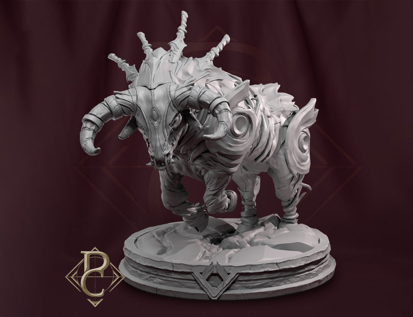 Bull Miniature | Tabletop RPG Miniature | Parasite Collectibles | Roleplaying 3D Printed Fantasy Mini - 3DPrintDen