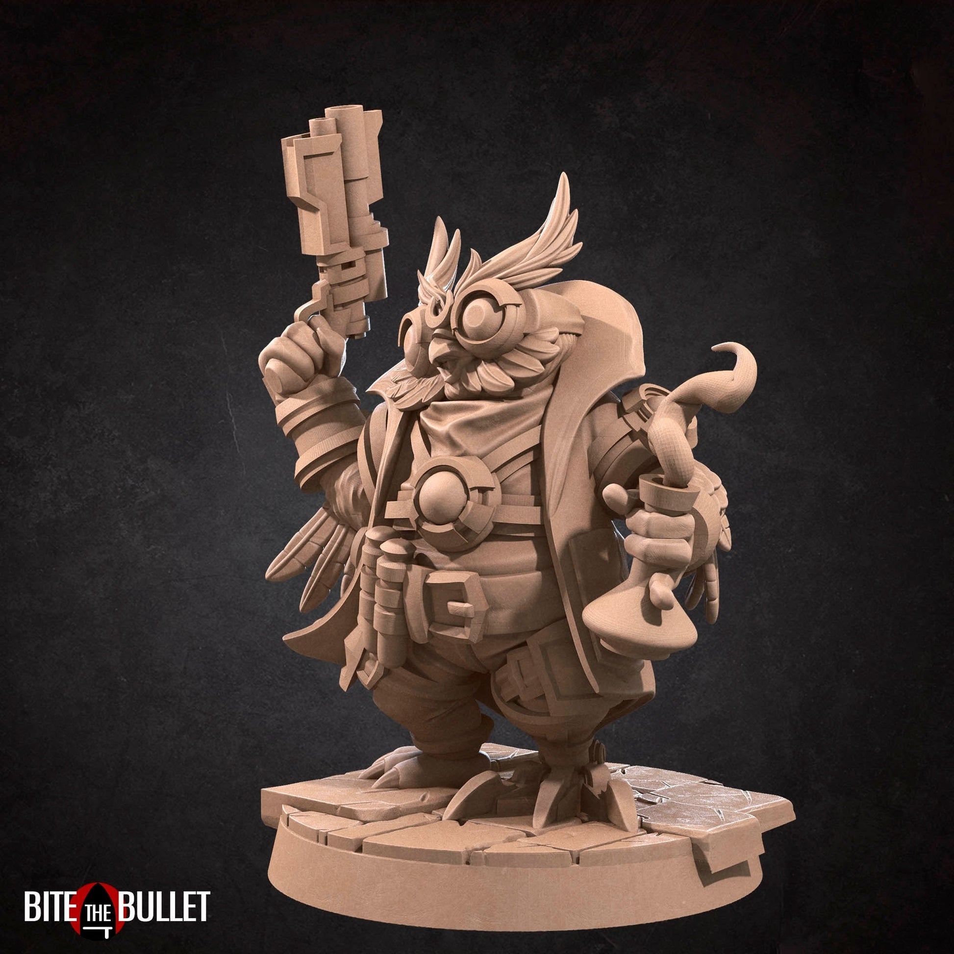 Owlfolk Artificer Miniature | Tabletop RPG Miniature | Bite the Bullet | Roleplaying 3D Printed Fantasy Mini - 3DPrintDen