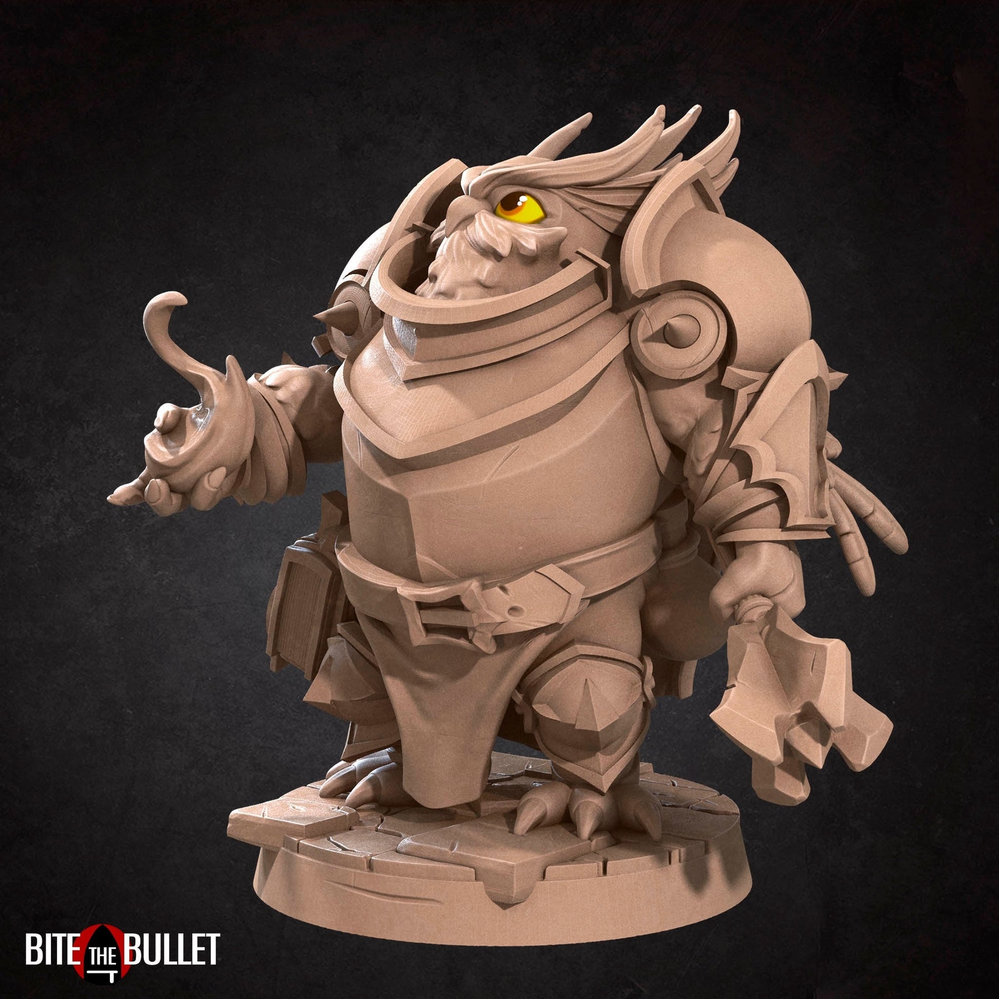 Owlfolk Cleric Miniature | Tabletop RPG Miniature | Bite the Bullet | Roleplaying 3D Printed Fantasy Mini - 3DPrintDen