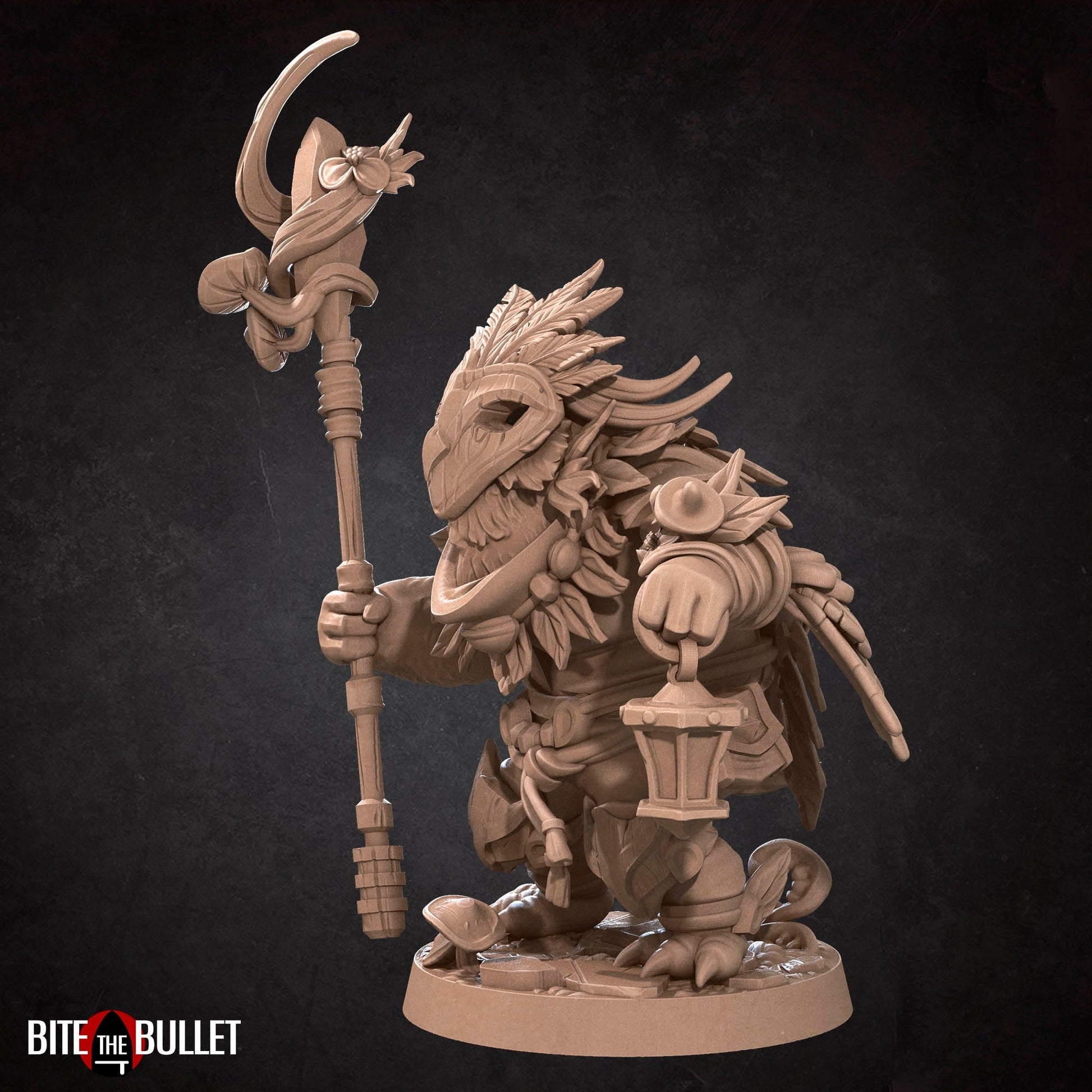 Owlfolk Druid Miniature | Tabletop RPG Miniature | Bite the Bullet | Roleplaying 3D Printed Fantasy Mini - 3DPrintDen