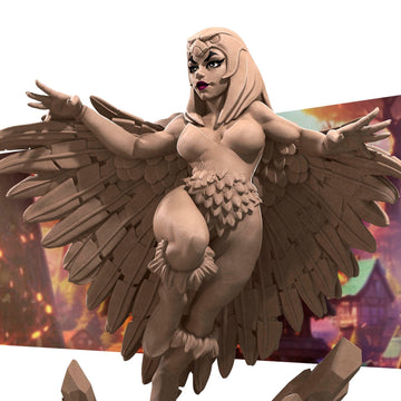 Female Aarakocra Miniature | Tabletop RPG Miniature | Bite the Bullet | Roleplaying 3D Printed Fantasy Mini - 3DPrintDen