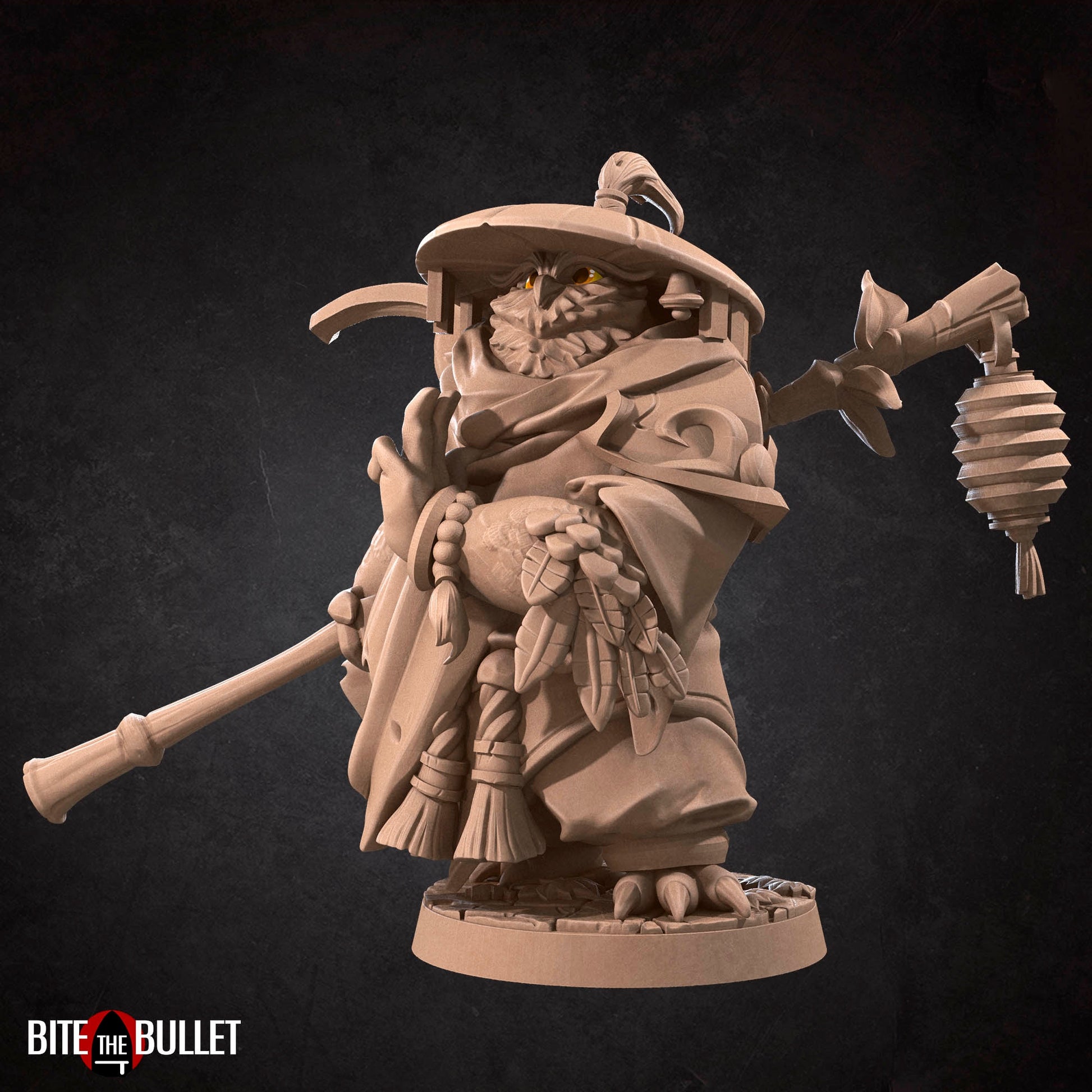 Owlfolk Monk Miniature | Tabletop RPG Miniature | Bite the Bullet | Roleplaying 3D Printed Fantasy Mini - 3DPrintDen