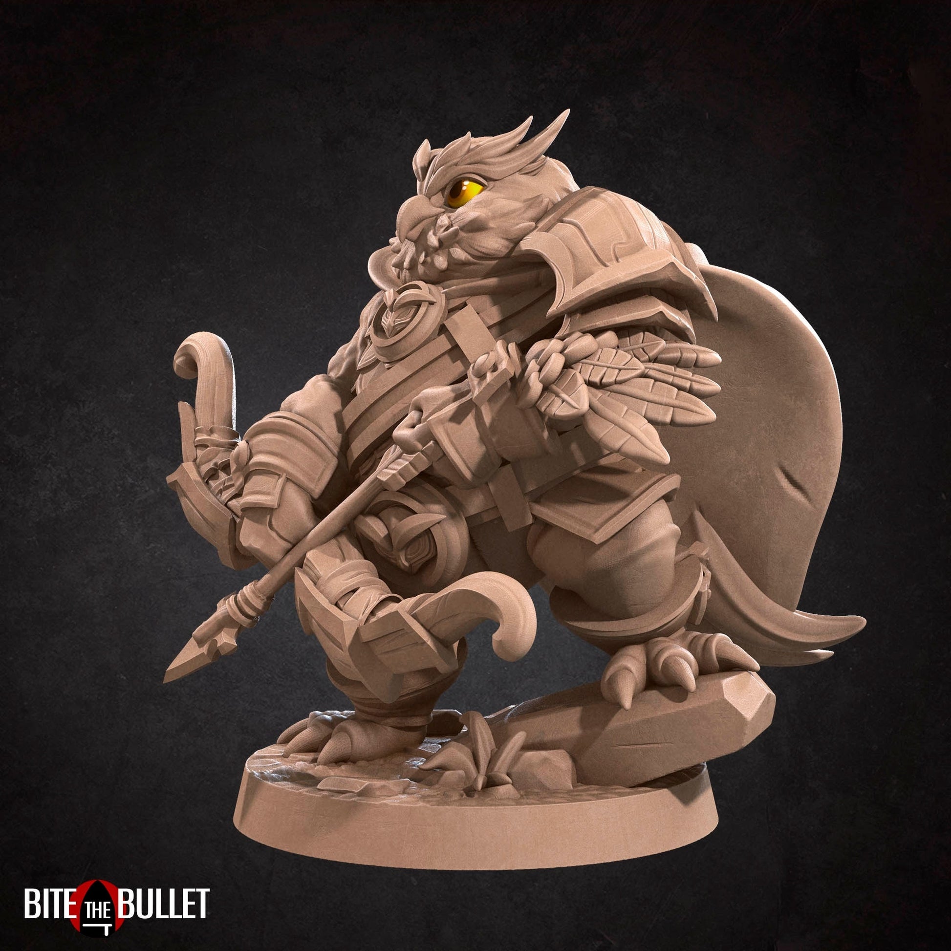 Owlfolk Ranger Miniature | Tabletop RPG Miniature | Bite the Bullet | Roleplaying 3D Printed Fantasy Mini - 3DPrintDen