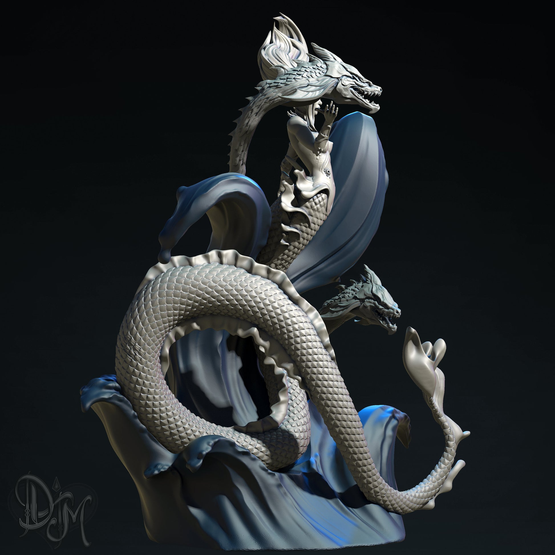 Sea Nymph Miniature, Zehenna | Tabletop RPG Miniature | Dungeons and Maidens | Roleplaying 3D Printed Fantasy Mini - 3DPrintDen