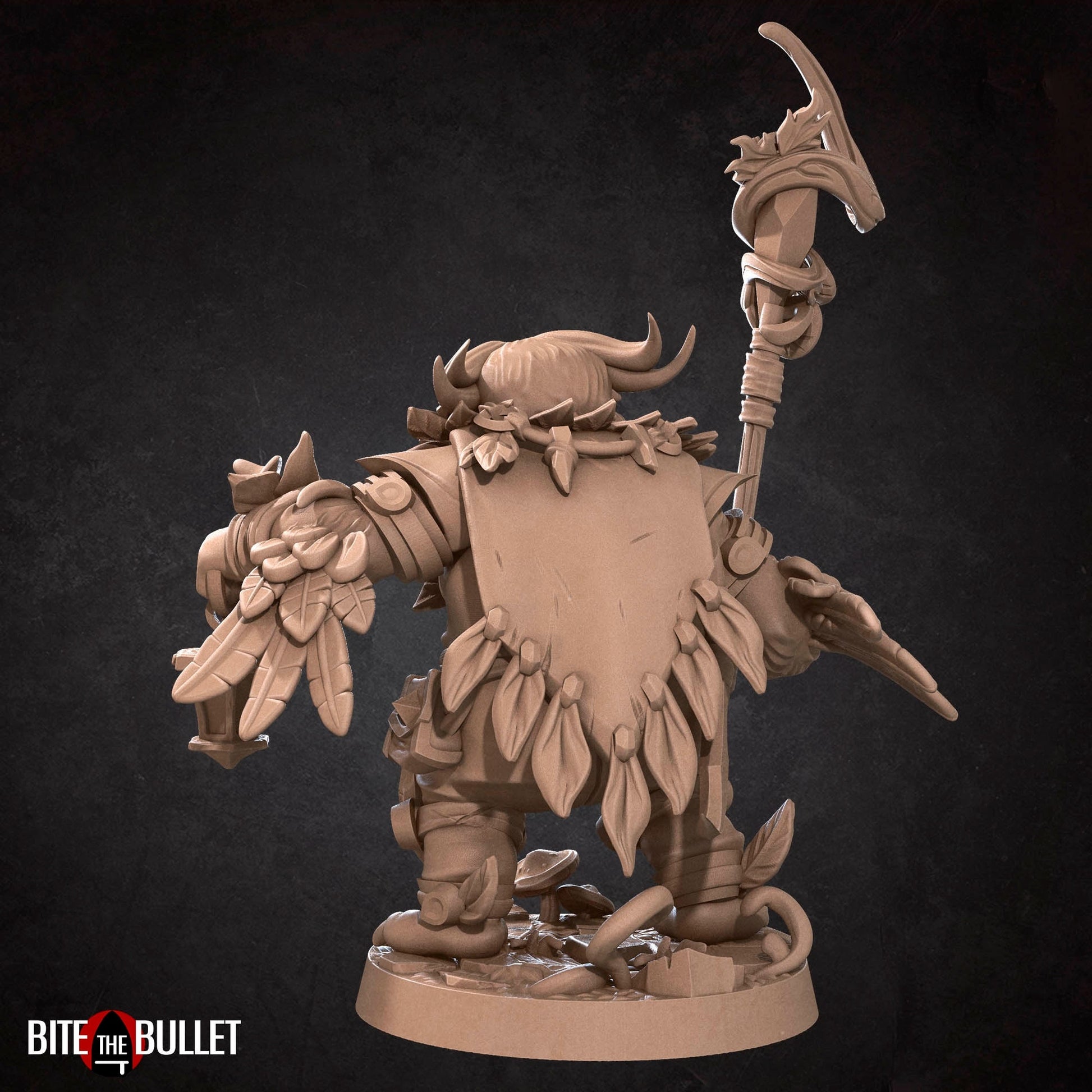 Owlfolk Druid Miniature | Tabletop RPG Miniature | Bite the Bullet | Roleplaying 3D Printed Fantasy Mini - 3DPrintDen