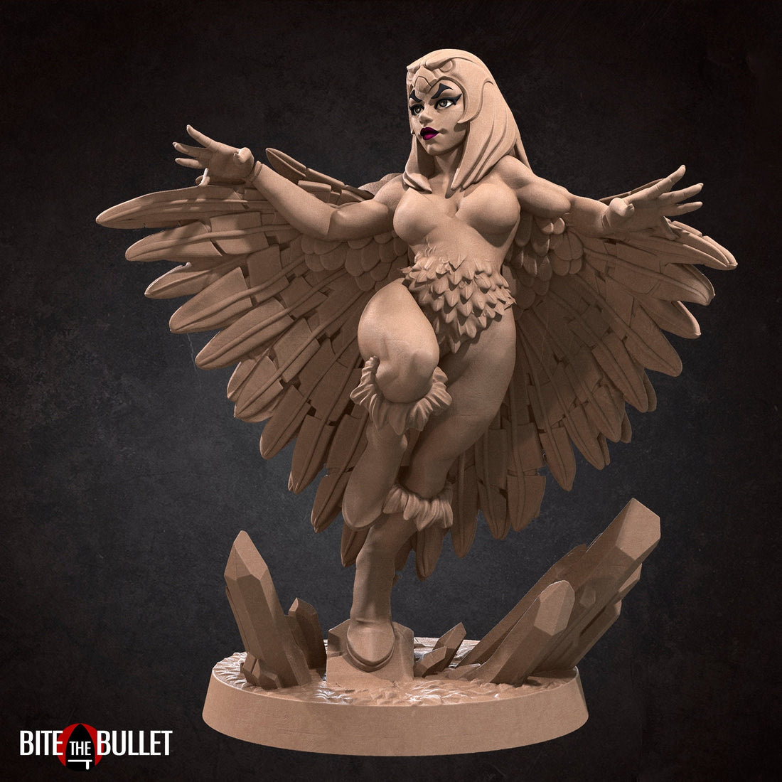 Female Aarakocra Miniature | Tabletop RPG Miniature | Bite the Bullet | Roleplaying 3D Printed Fantasy Mini - 3DPrintDen