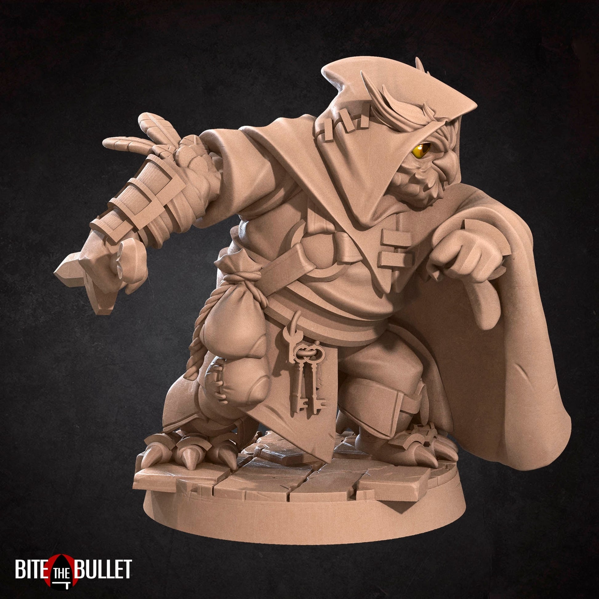 Owlfolk Rogue Miniature | Tabletop RPG Miniature | Bite the Bullet | Roleplaying 3D Printed Fantasy Mini - 3DPrintDen