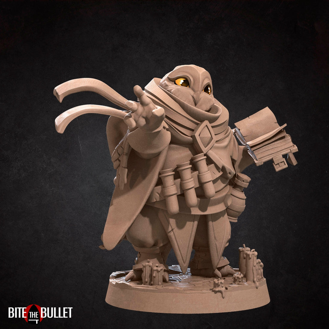 Owlfolk Wizard Miniature | Tabletop RPG Miniature | Bite the Bullet | Roleplaying 3D Printed Fantasy Mini - 3DPrintDen