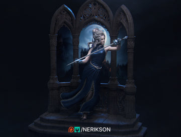 Moonlight Duelist Miniature, Luna | Tabletop RPG Miniature | Nerikson | Roleplaying 3D Printed Fantasy Mini - 3DPrintDen