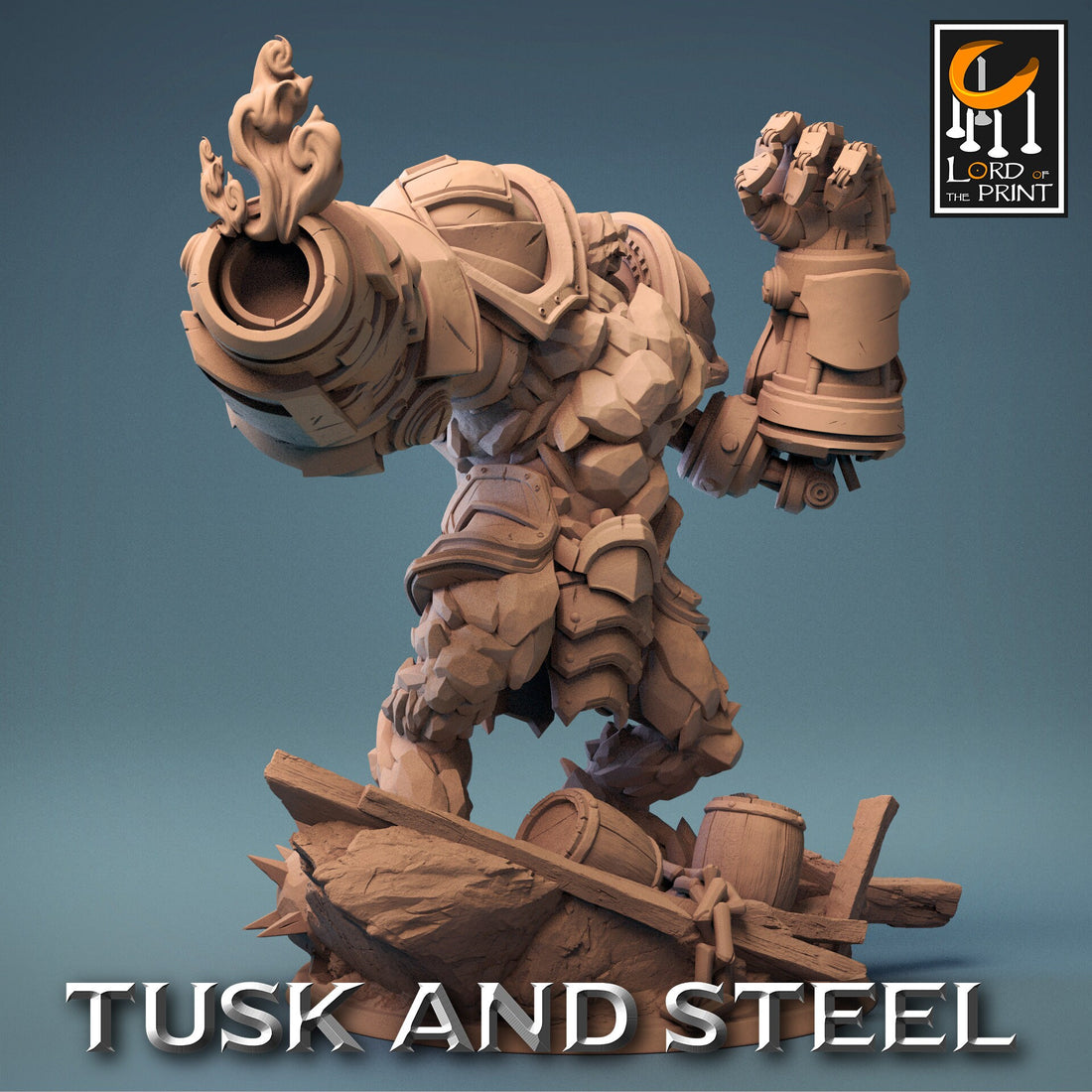 Stone Golem Construct Miniature | Tabletop RPG Miniature | Rescale Miniature | Roleplaying 3D Printed Fantasy Mini - 3DPrintDen