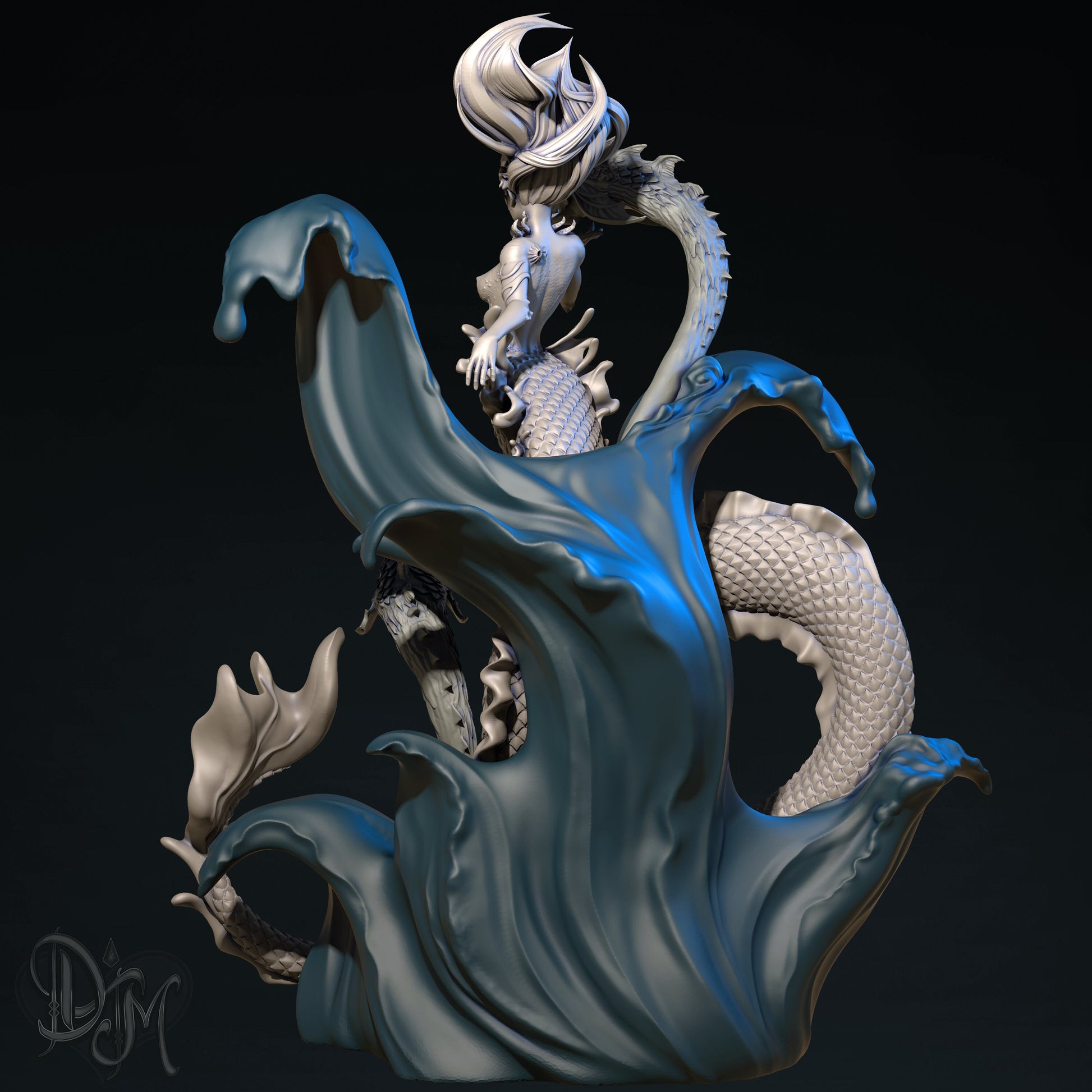 Sea Nymph Miniature, Zehenna | Tabletop RPG Miniature | Dungeons and Maidens | Roleplaying 3D Printed Fantasy Mini - 3DPrintDen