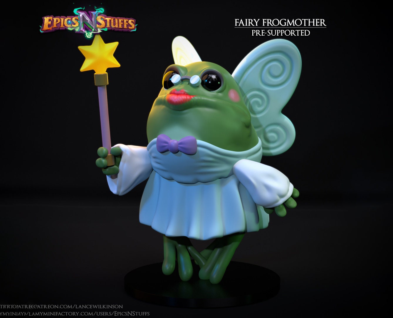 Frogfolk Fairy Miniature | Tabletop RPG Miniature | Epic 'N' Stuff | Roleplaying 3D Printed Fantasy Mini - 3DPrintDen