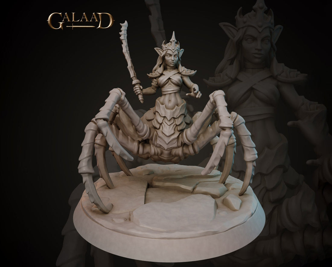 Female Drider Miniature | Tabletop RPG Miniature | Galaad Miniatures | Roleplaying 3D Printed Fantasy Mini - 3DPrintDen